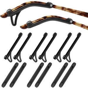 Stylish Black Eyewear - Glasses Ear Cushion-Anti-Slip Eyeglasses BLACK, 6pairs